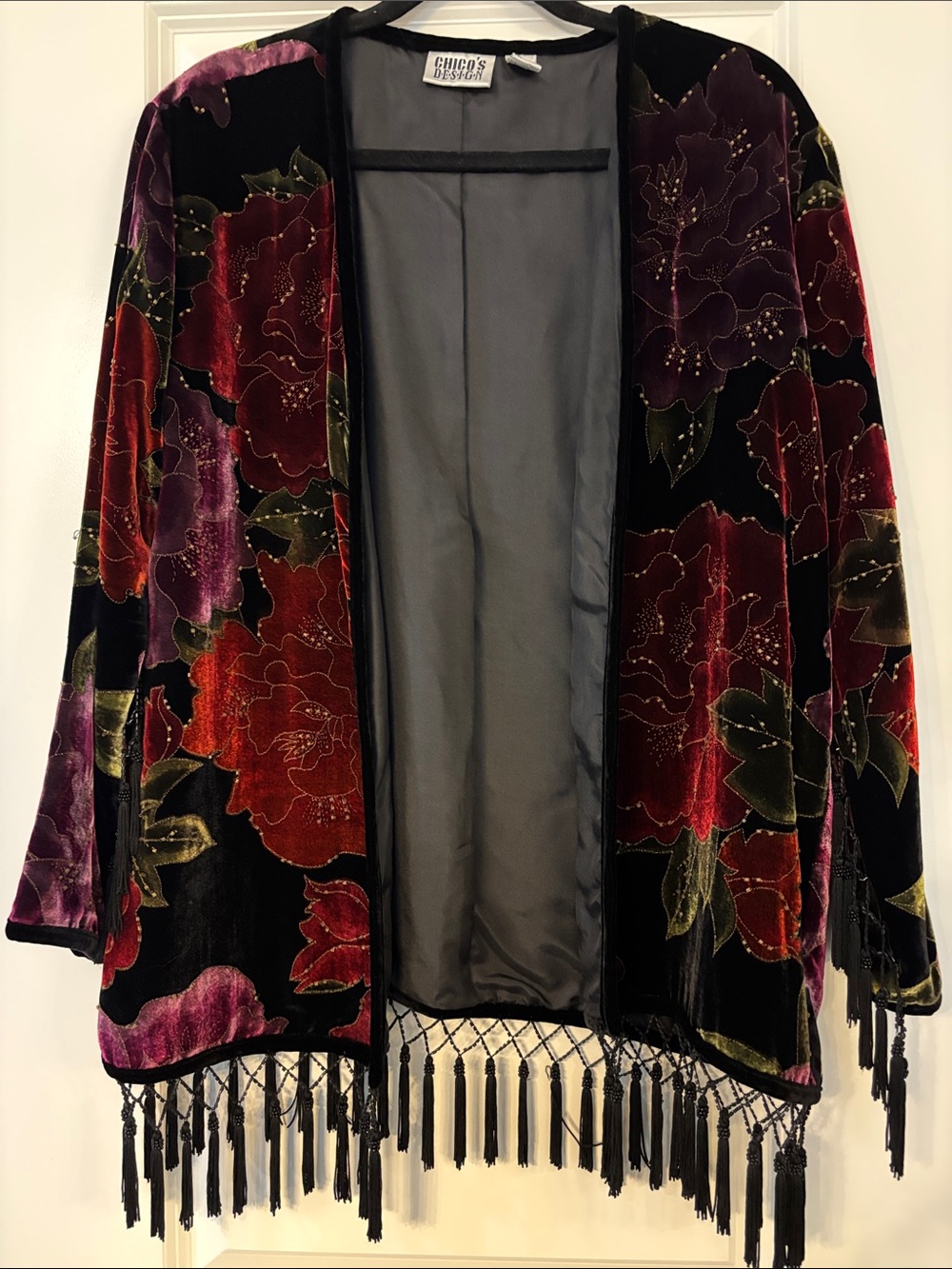 Black Velvet Fringed Jacket